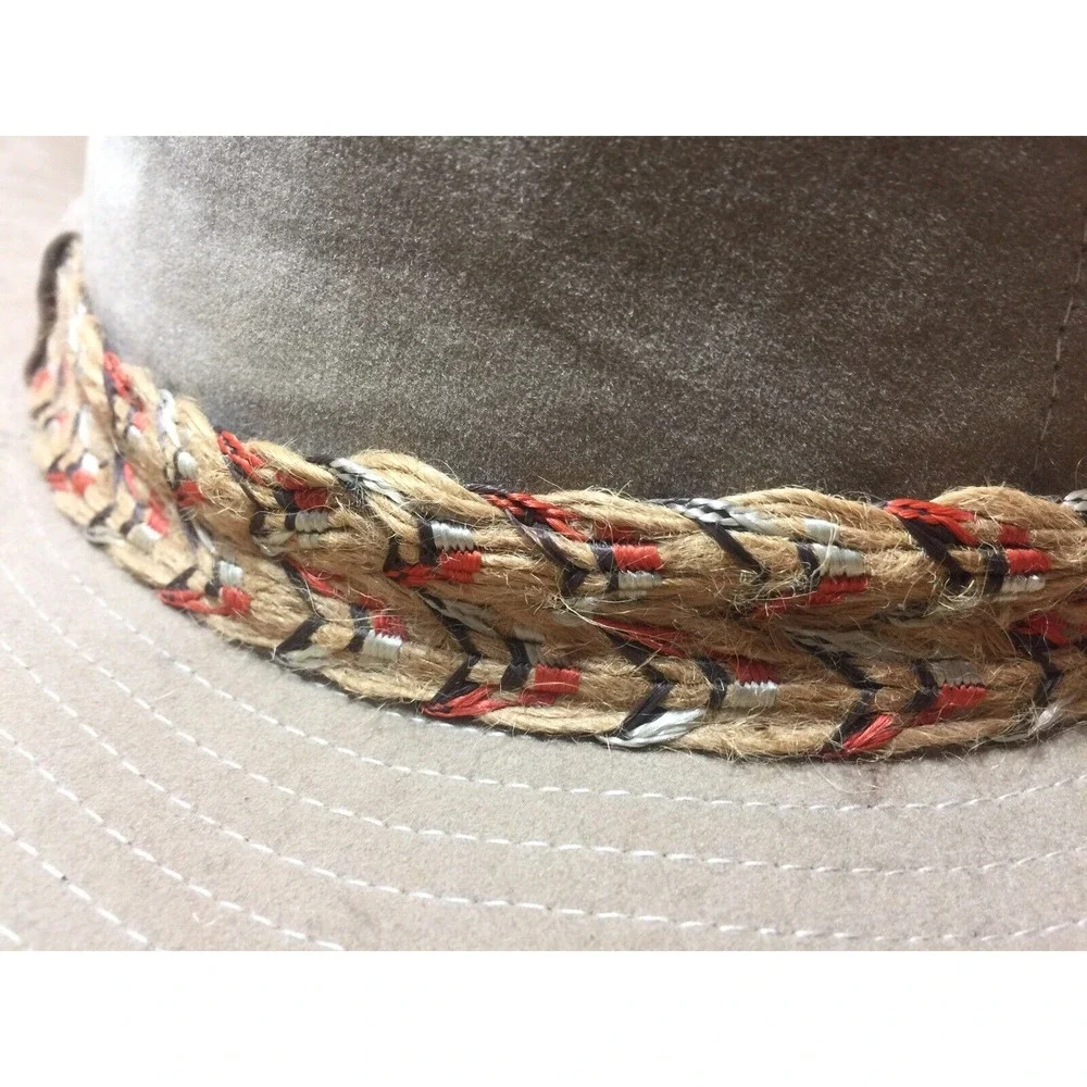 Vtg Levi Strauss Suade Leather Hat 7 1/8‎ Brown Cowboy Hat Nice